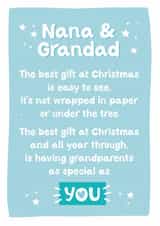 Cute Special Nana and Grandad Christmas Card from the grandkids created by Percy & Pearl