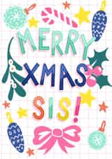 Merry Christmas Sister - Contemporary Christmas Card - Christmas Card for Sister created by Jessie Maeve Studio