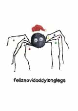 Cute Quirky Christmas Card - Feliznavidaddylonglegs created by Flockadoodle