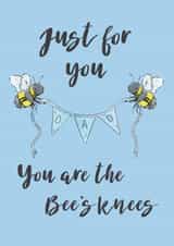 Cute Bee Birthday Or Fathers Day Card - Tell Him He's The Bee's Knees created by Helen Morgan Illustration