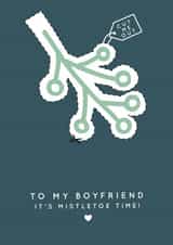Christmas Card for your Boyfriend - With Cut Out Mistletoe created by Jodie Gaul & Co