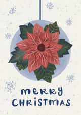 Snowy Merry Christmas Poinsettia Ornament created by Teng Phei Yin