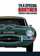 ETYPE SPECIAL BROTHER CLASSIC CAR Greetings Card created by RetroMotion Artwork