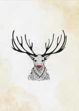 Cute Christmas card - Rudolf the red nose Reindeer. created by Dani Paoli