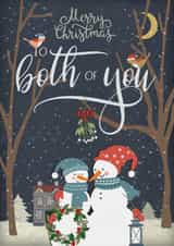 Cute Christmas card for any couple - To the Both of You - Snowman Snowlady created by Bliss 