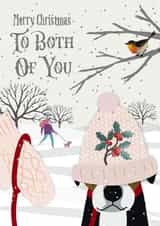Cute Christmas card for any couple or dog lover created by Bliss 