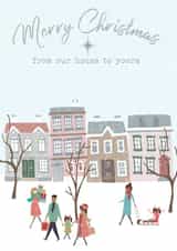 Pretty Christmas card - Winter street scene - for any household created by Bliss 