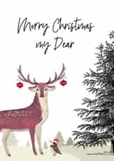Pretty Christmas card for your partner - reindeer created by Bliss 