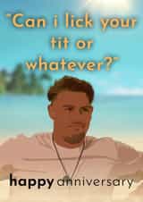 Love Island Andrew Anniversary Card, Love island, Naughty Anniversary Card created by MockingJayCards
