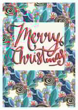 Traditional, vintage themed Christmas card created by Lucy Duckham Illustration