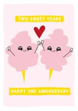 Two Sweet Years - Happy 2nd Anniversary Card created by Gem Draws Stuff