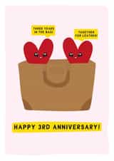 Happy 3rd Wedding Anniversary - Funny Anniversary Card - Leather Anniversary created by Gem Draws Stuff