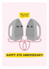 Cute Iron Pun Anniversary Card - 6 Years - Iron Always Love You created by Gem Draws Stuff