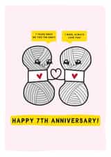 7th Anniversary Card - Wool Anniversary Card - Funny Anniversary created by Gem Draws Stuff