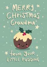 Cute Christmas Card for Grandma - from the grand kids - Little Pudding created by Tilly Bean Loves
