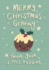 Cute Christmas Card for Granny - from the grand kids - Little Pudding created by Tilly Bean Loves