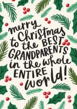 Cute Christmas Card For Grandparents - Best Grandparents - Traditional created by Violet and Alfie
