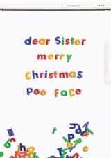 Funny Fridge Magnet Christmas Card For Sister created by Brainbox Candy
