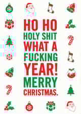 Rude What A Fucking Year Christmas Card created by Brainbox Candy