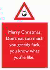 Rude Christmas Card - Greedy Fuck created by Brainbox Candy
