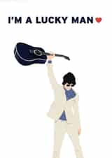 Richard Ashcroft of The Verve Love Card I'm A Lucky Man Valentines Days created by PrintByRob