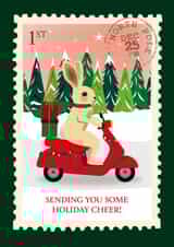 Holiday Rabbit Card – Vintage Stamp – Sending you some Holiday Cheer! created by TRICIA O