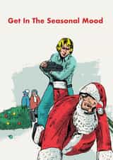 Funny Sant Seasonal Mood Christmas Card created by Modern Toss