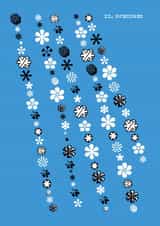 Arty Christmas Card — Il Neige (it’s snowing asterisks) created by Sarah Hyndman