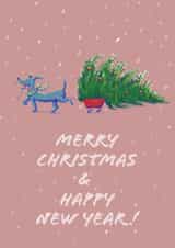Cute Christmas Card To Send To Your Favourite Dog Lover created by Teresa Kendel