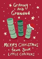 Cute Christmas Card for Granny and Grandad from grand kids Three Little Crackers created by Tilly Bean Loves
