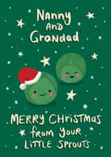 Cute Christmas Card for Nanny and Grandad - from grand kids - Two Little Sprouts created by Tilly Bean Loves
