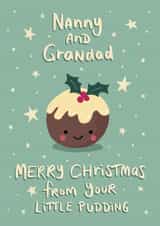 Cute Christmas Card for Nanny and Grandad - from the grand kids - Little Pudding created by Tilly Bean Loves