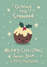 Cute Christmas Card for Granny and Grandad - from the grand kids Little Pudding created by Tilly Bean Loves