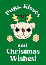 Cute Christmas Card For Friends and Family -  For Pugs Lovers created by Silvia Ospina