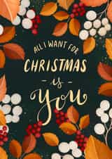 Classy Christmas Card Your Loved Ones - All I Want For Christmas Is You! created by Silvia Ospina