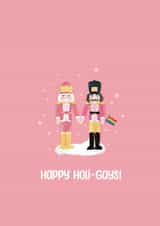 Cute Christmas Card for your LGBTQ+ friend or loved one - Gay Nutcracker Figures created by Oh So Jolie