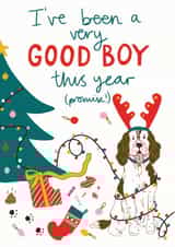 The Pawfect Naughty Dog Christmas Card. created by Laura Barnes