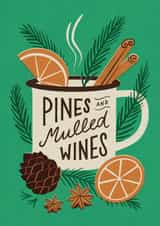 Pines and Mulled Wines Camping Mug Christmas Card created by Bird & Co Studio