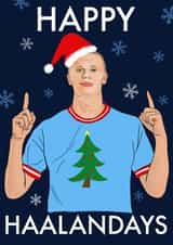 Funny Christmas card for any Manchester City football fan - Erling Haaland created by Stacie Charlton