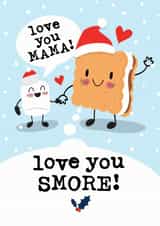 Mama, Mummy, Cute Adorable Christmas Card from Child, Son, Daughter, Toddler created by Mrs Best Paper Co.