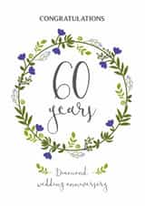 Floral wreath Diamond Wedding Anniversary Card created by One Day in May Design