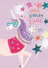 Fun Birthday Card for Niece - Unicorn - Happy Birthday Niece created by Louise Tiler