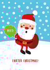 Cheeky farting Father Christmas card created by Sean Cullen