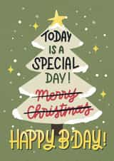 Funny Christmas Birthday Card for Loved One - Special Christmas Baby created by Daksha Giri