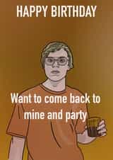 Jeffery Dahmer Birthday card created by C.W ILLUSTRATIONS 