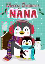A cute Christmas card for your Nana-  Penguin- Merry Christmas Nana created by Memelou