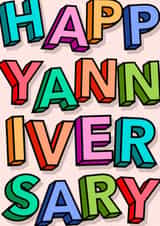 Bright and clear happy anniversary card. created by The Girl Next Draw Cards