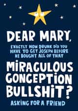 Funny Mary Joseph Virgin Mary Christmas Card created by Lucy Maggie Designs