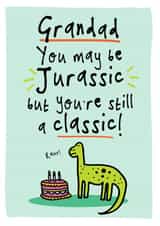 Funny Birthday Card for Grandad - Dinosaur Jurassic - Old Age created by Bow & Bell