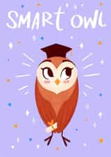 Cute Graduation Card - Smart Owl Well Done Congrats created by Salomey Draws